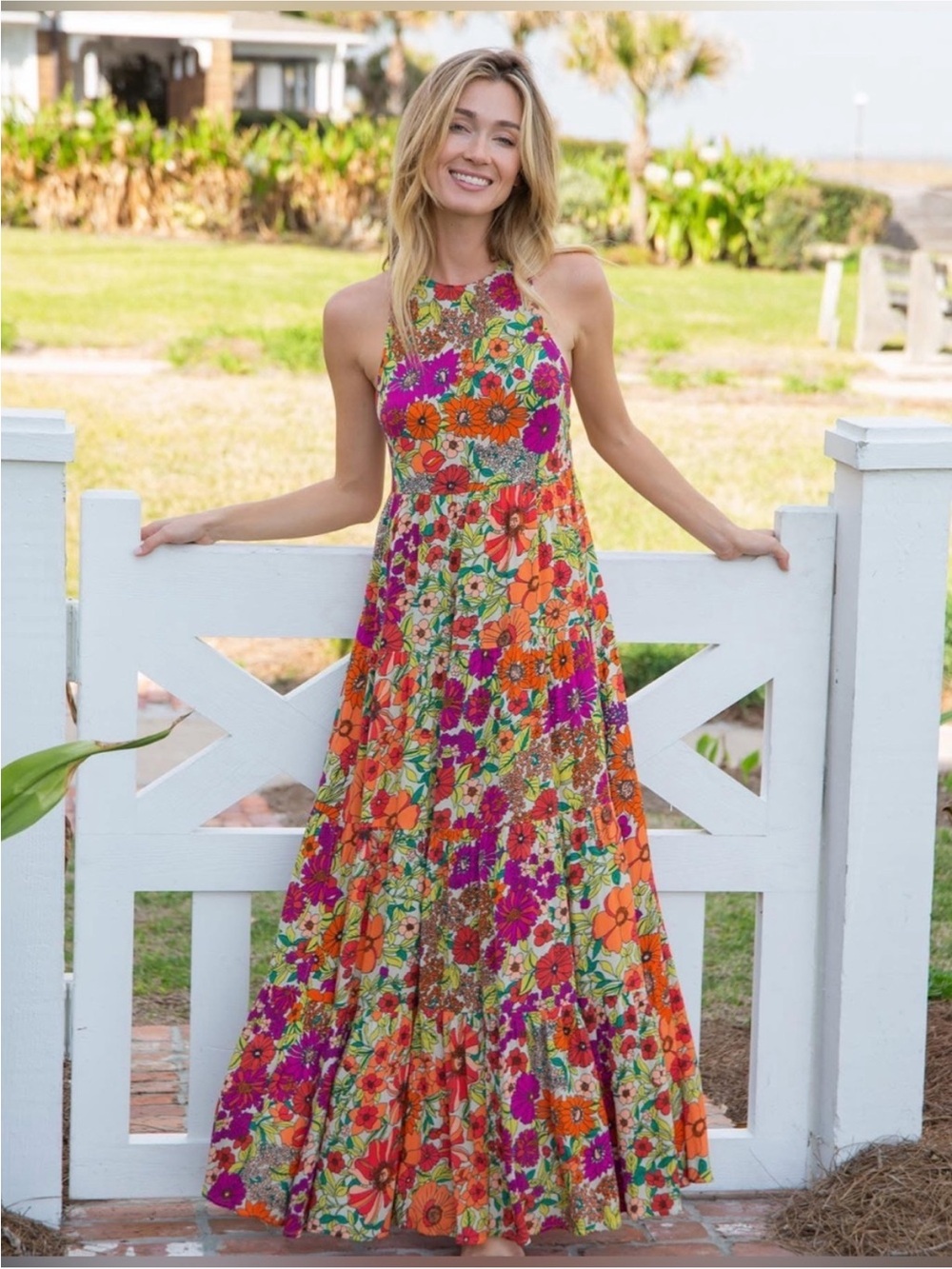 Natural Life Halle Printed Halter Maxi Dress